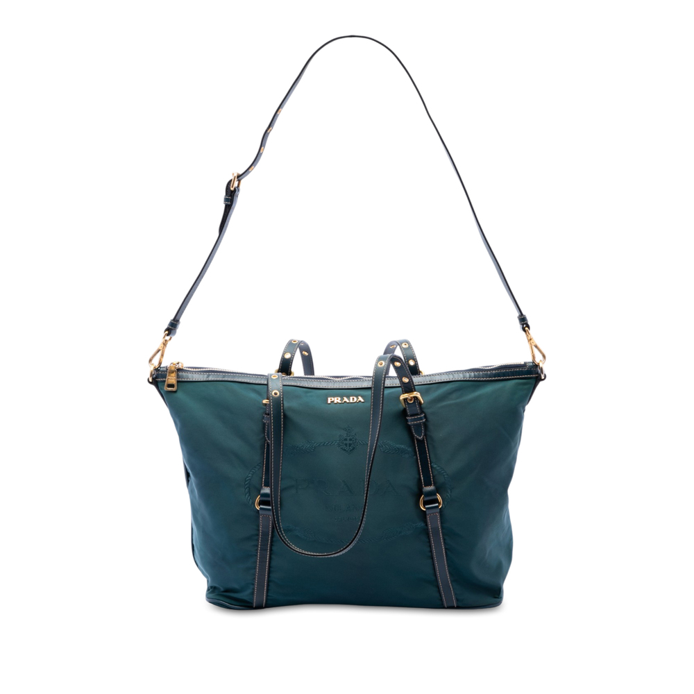Pre-Loved Prada Saffiano Trimmed Tessuto Satchel